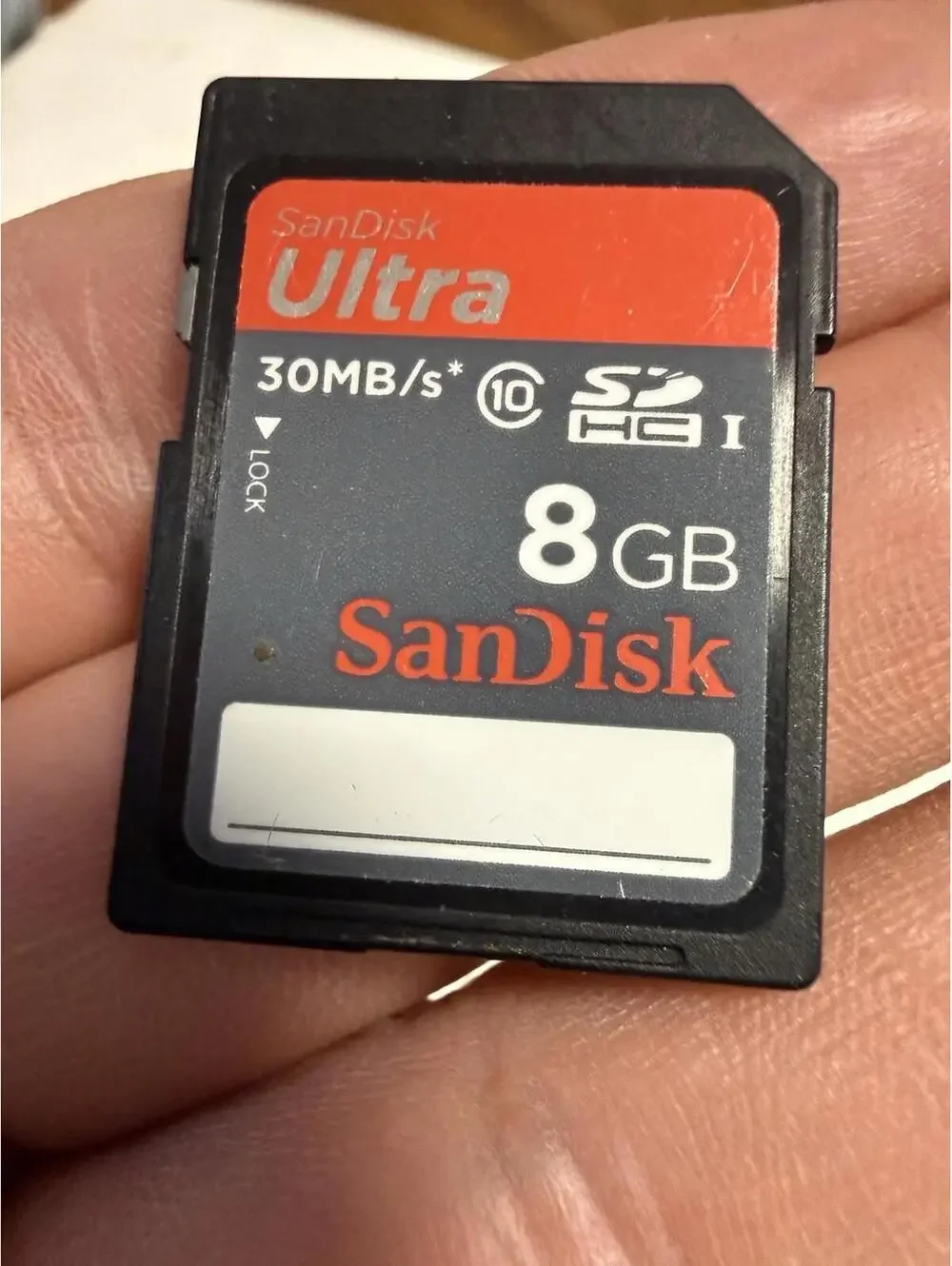 SanDisk Ultra 8GB, Class 30MB/s - SDHC UHS-I Card